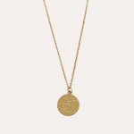 Animal Texture Disc Necklace Gold