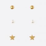 Pearl & Star Stud Earrings 3 Pack