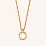 Chunky Bamboo Circle Necklace Gold