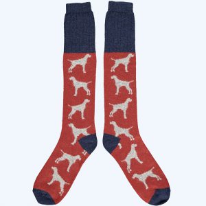 Lambswool Hounds Knee Socks Terracotta