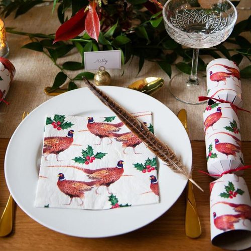 Botanical Pheasant Napkins Pack - Image 4