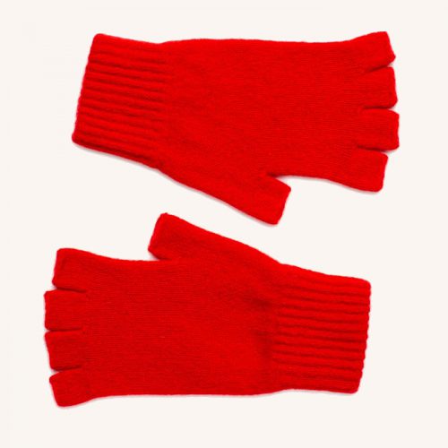 Iona Ladies Fingerless Gloves Tartan Scarlet
