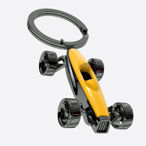 Metalmorphose Yellow Racing Car Keyring
