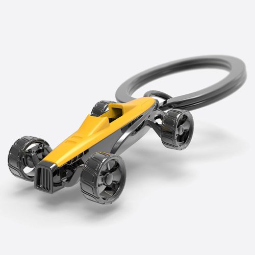 Metalmorphose Yellow Racing Car Keyring - Image 3