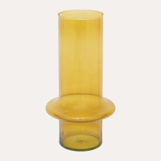 Recycled Glass Vase Yolk Yellow