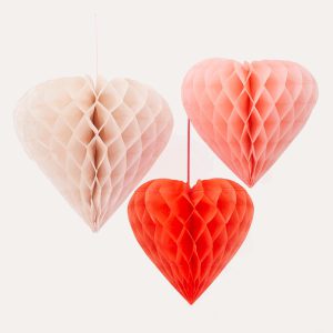 Heart Honeycomb Decorations Set
