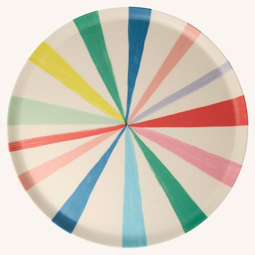 Bright Stripe Bamboo Plates Lge S/6
