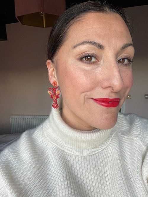 Lobster Beaded Earrings - Image 3