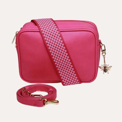 Soho Double Zipped Bag Hot Pink