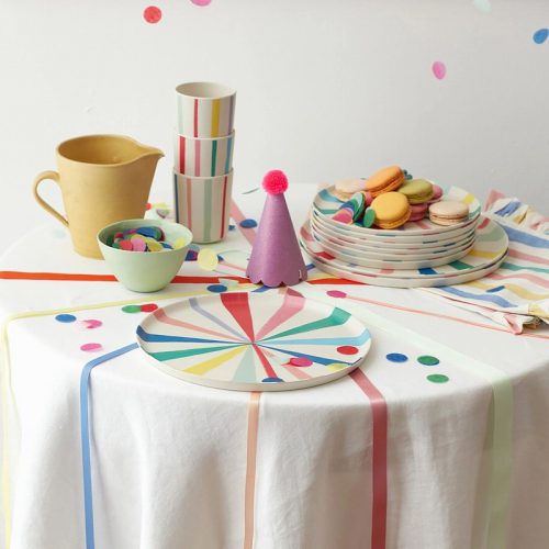 Bright Stripe Bamboo Plates Lge S/6 - Image 3