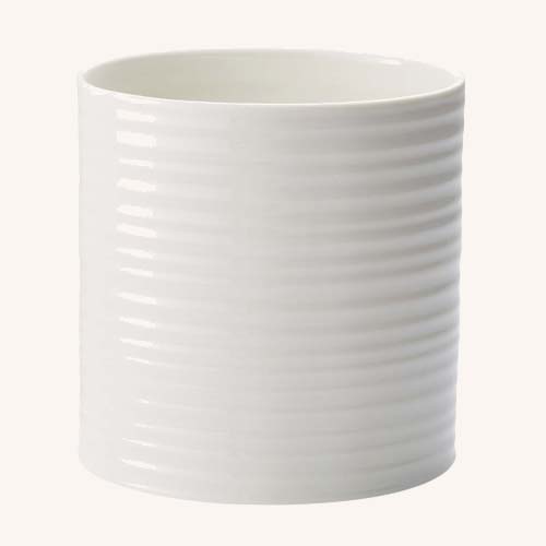 Large Oval Utensil Jar White