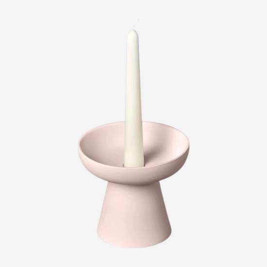 Porcini Pink Candle Holder Medium – Matte Clay