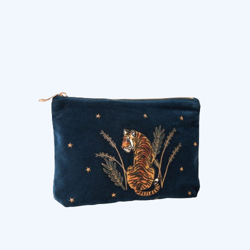Tiger Conservation Ink Blue Velvet Mini Pouch - Image 3