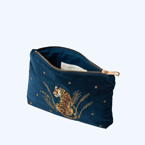 Tiger Conservation Ink Blue Velvet Mini Pouch - Image 2