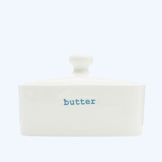 Ceramic White Butter Dish