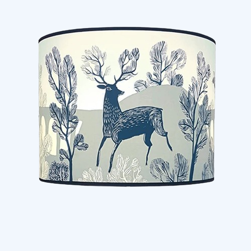 Stag Lampshade Large Blue