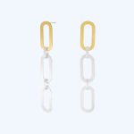 Audrey Oval Link Earrings 2-Tone