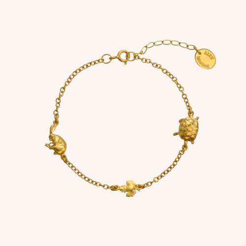 Tortoise & Hare In-Line Bracelet Gold