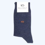 Plain Cotton Socks Mottled Blue