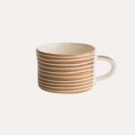 Handmade Mug Latte Sgrafitto Stripe