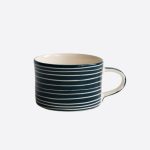 Handmade Mug Teal Sgrafitto Stripe