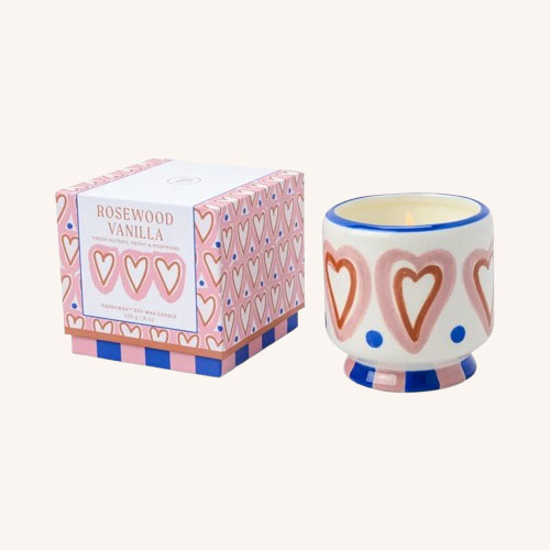 A Dopo Hearts Candle Rosewood/Vanilla