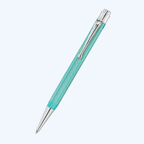 Tango Ballpoint – Silver & Aquamarine