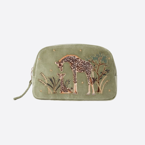 Giraffe Mother & Baby Olive Cosmetics Bag