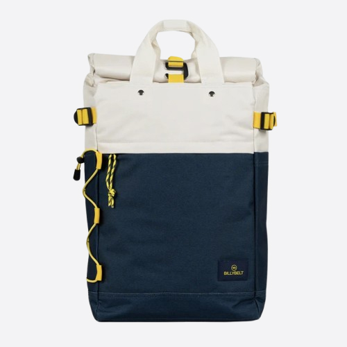 Rolltop Backpack Ivory & Navy Blue