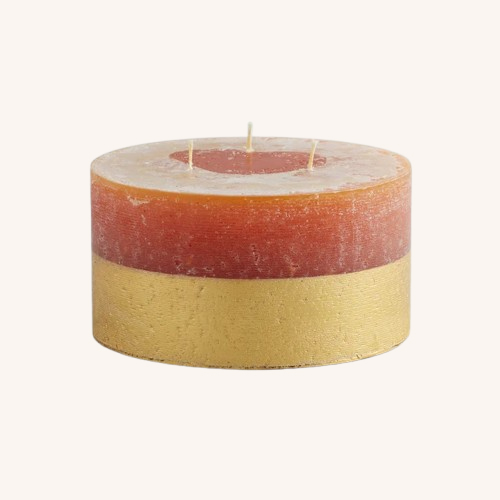 Orange and Cinnamon Scented Gold Dipped Multiwick Candle