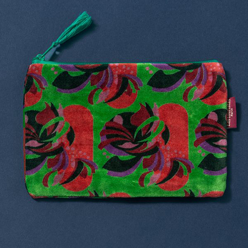 Velvet Purse – Split Green