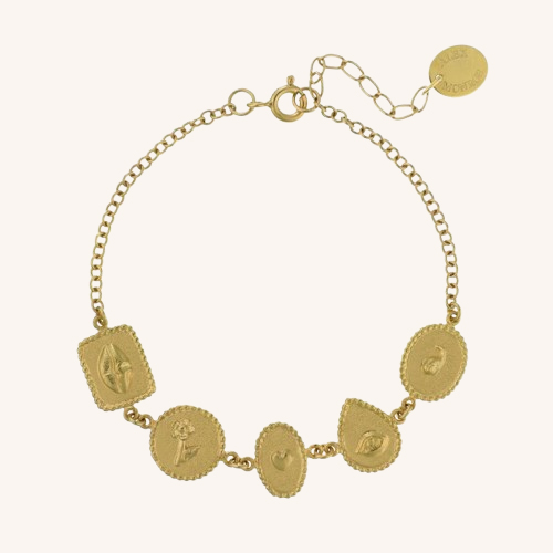 Gratitude for Nature Linked Station Bracelet Gold