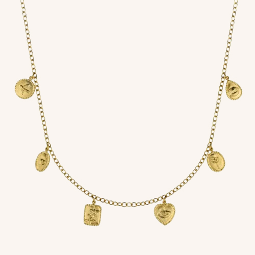 Gratitude for Nature Small Charm Necklace Gold