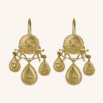 Gratitude for Nature Tiered Chandelier Earrings Gold