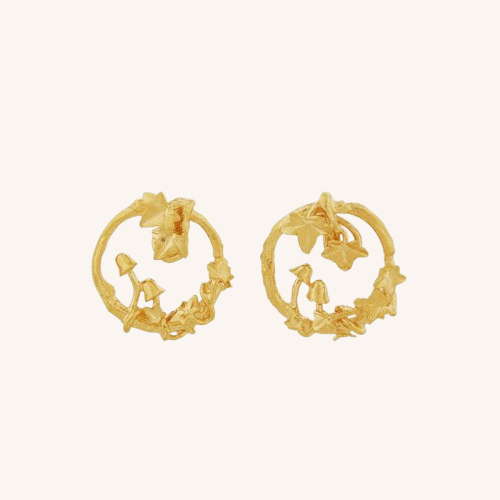 Woodland Loop Stud Earrings Gold