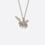 Flying Bee w Pearl Necklace Silver
