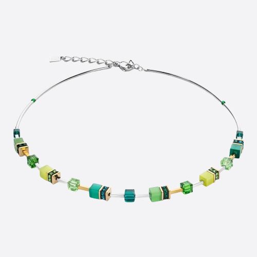 Geo Cube Iconic Lite Necklace Green