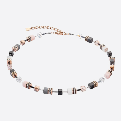 Geo Cube Iconic Necklace Soft Rose Gold