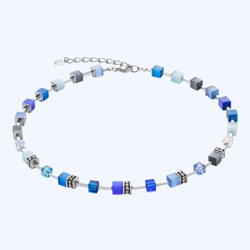 Geo Cube Iconic Pure Necklace Blue