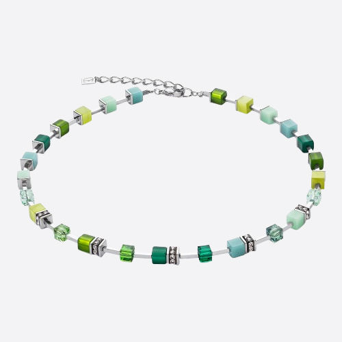 Geo Cube Iconic Pure Necklace Green