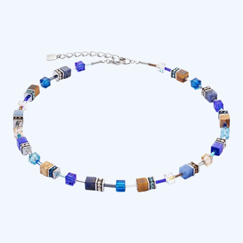 Geo Cube Iconic Precious Necklace Blue-Brown