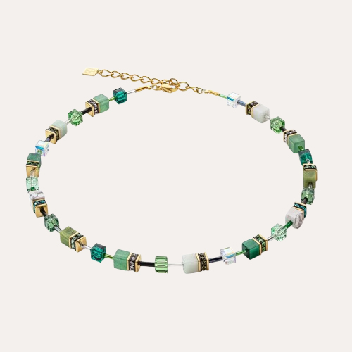 Geo Cube Iconic Precious Necklace Green