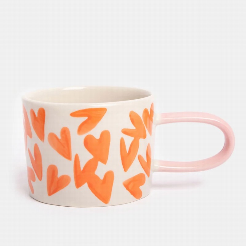 Orange Hearts Ceramic Mug