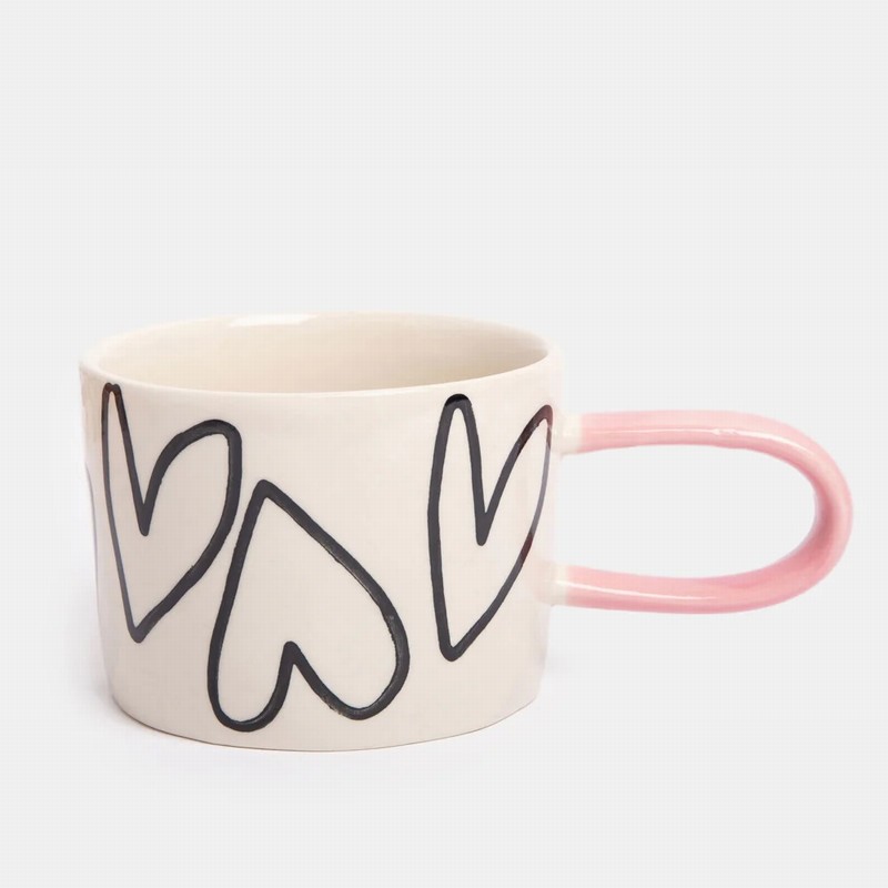 Mono Outline Big Hearts Ceramic Mug