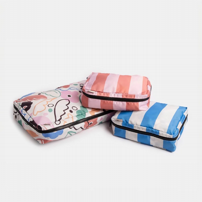 Abstract Botanical & Stripe S/3 Packing Cubes