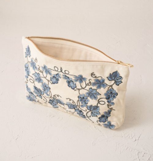 Grapevine Cream Canvas Everyday Pouch - Image 3