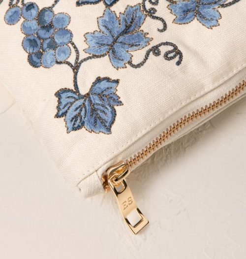Grapevine Cream Canvas Everyday Pouch - Image 2