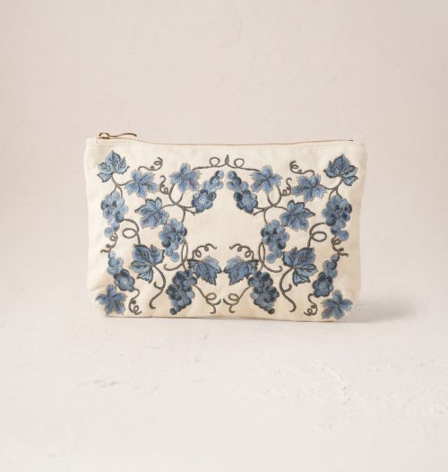 Grapevine Cream Canvas Everyday Pouch