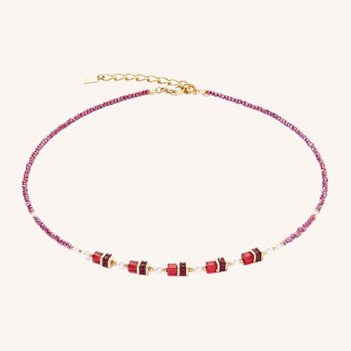 Sparkling Princess Gold and Red Necklace
