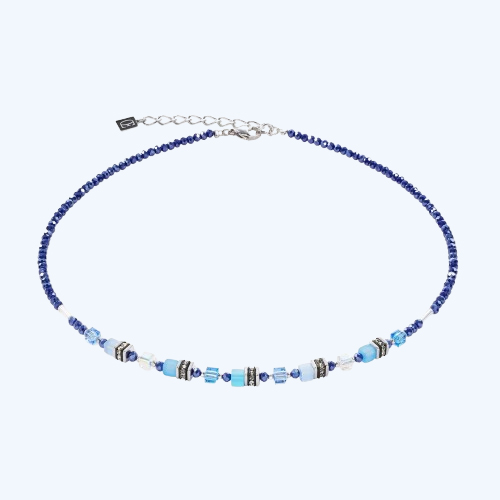 Mini Cubes Necklace Blue